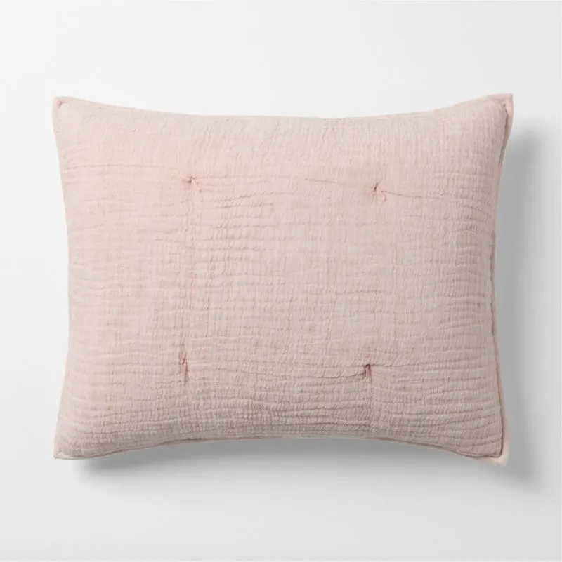 Aire Crinkle Violet Rose Organic Cotton Kids Pillow Sham