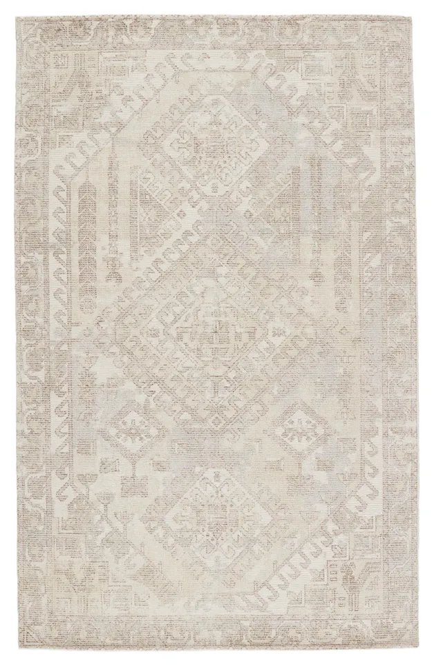 Arlowe Handmade Medallion Light Taupe/ Cream Area Rug (8'X10')