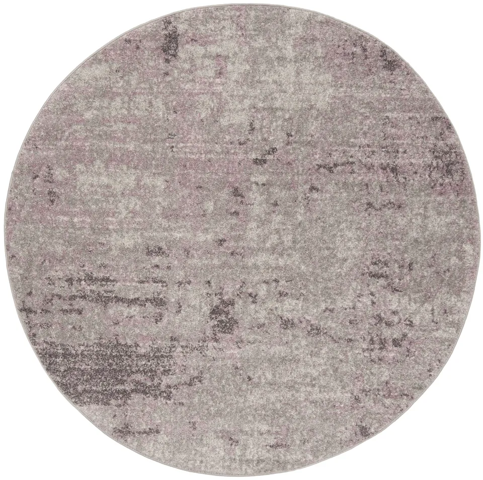 Arlo Home Woven Area Rug, ADR130M, Light Grey/Purple,  8' X 8' Round