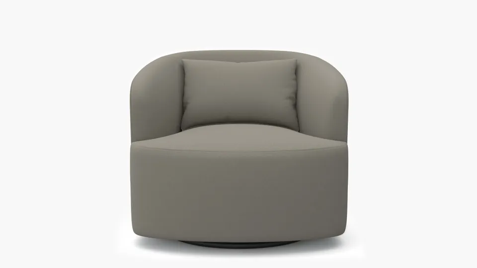 Deco Swivel Chair, Putty Everyday Linen