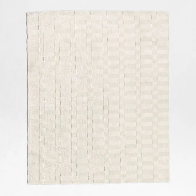 Geo Checker Ivory Performance Kids Area Rug 8'x10'