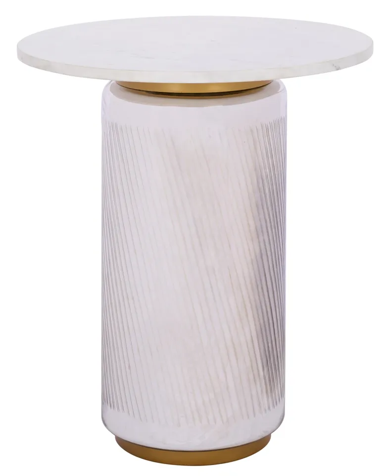 Kathony Side Table - Cream / White