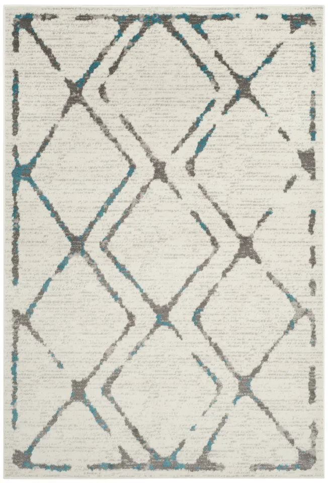 Arlo Home Woven Area Rug, SKY197D, Ivory/Blue,  4' X 6'