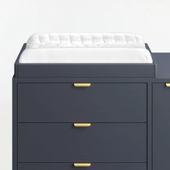 Classic Navy Blue Wood Baby Changing Table Topper