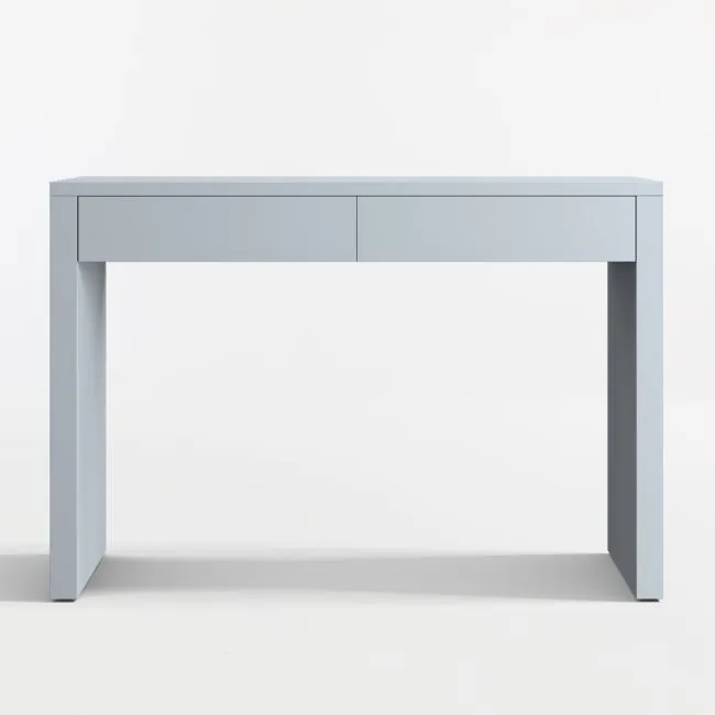 Finn 44" Mist Blue Wood 2-Drawer Kids Desk