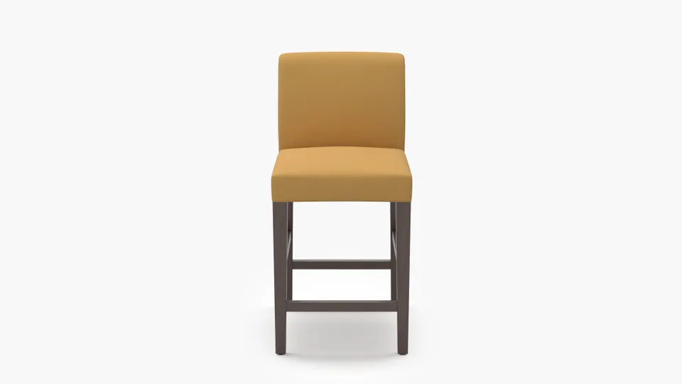Signature Dining Counter Stool, French Yellow Everyday Linen, Espresso Square Tapered Leg