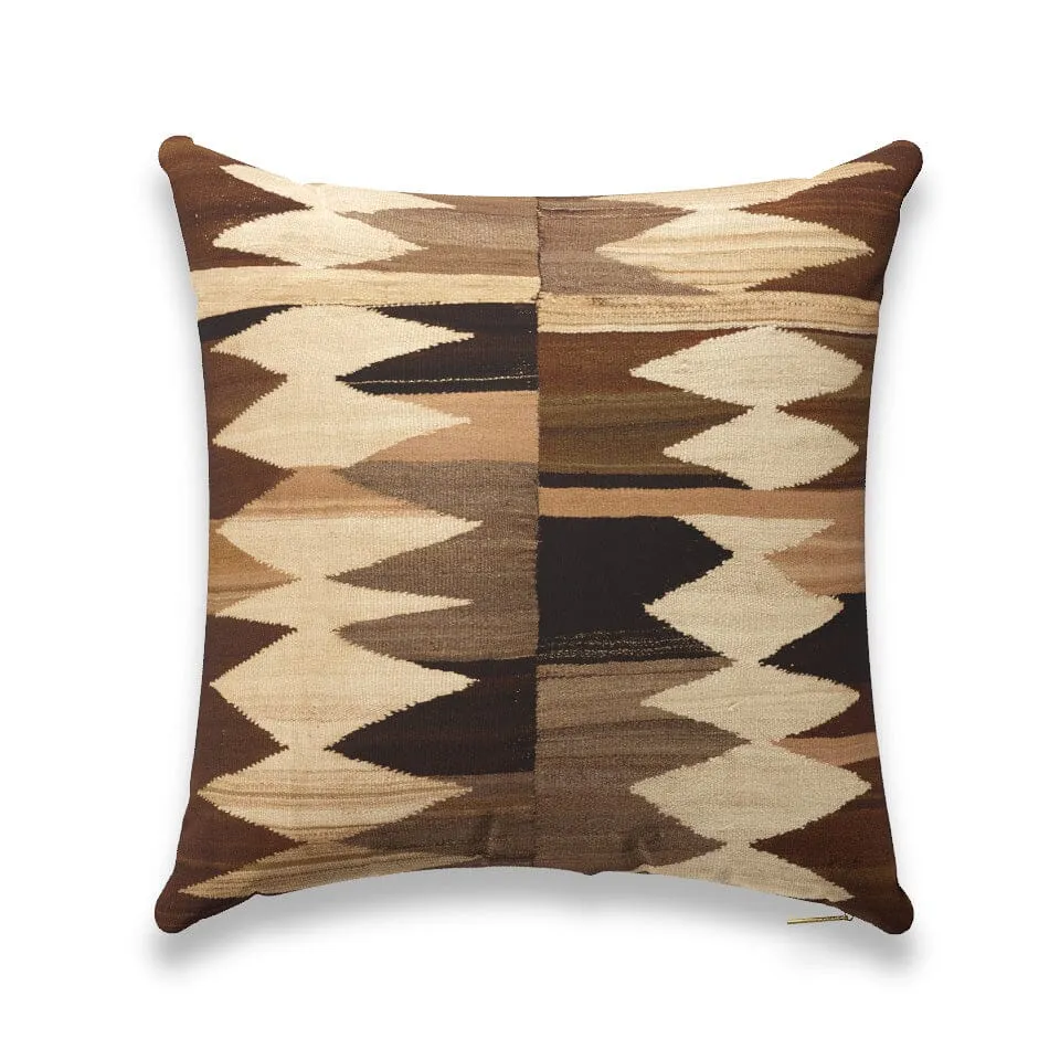 Toffee Diamond Frazada Pillow by St. Frank | Brown | 26" W x 26" H | Linen/Wool