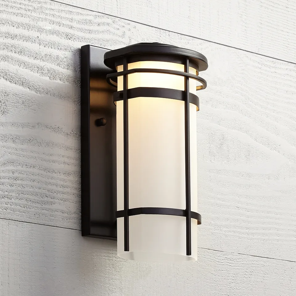 Possini Euro Theola 12 3/4" High Bronze Outdoor Wall Light