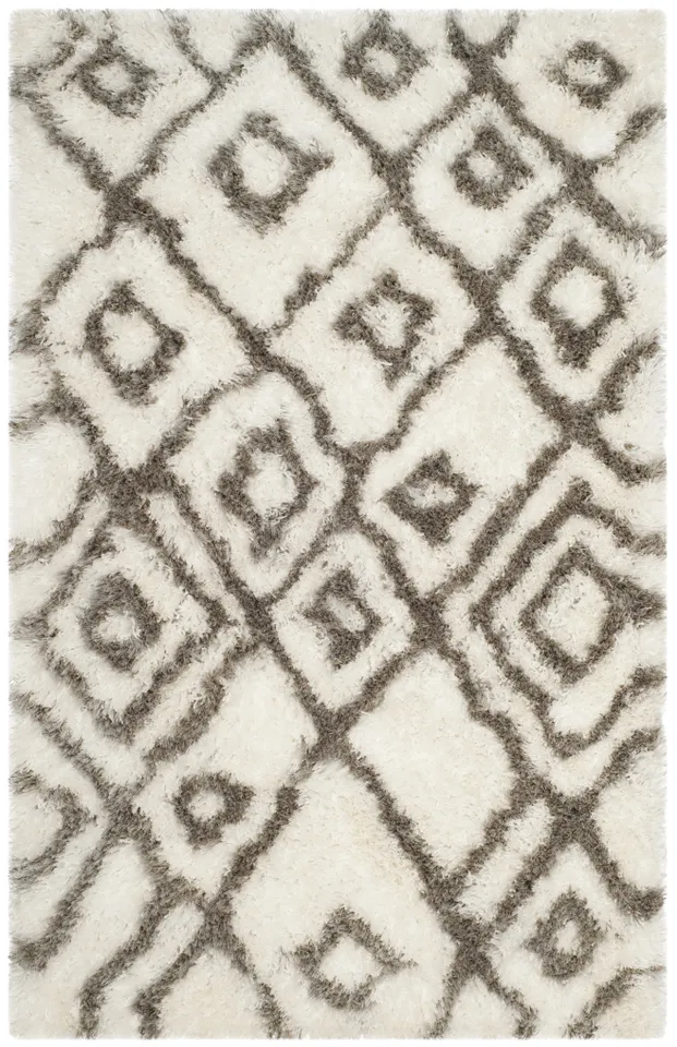 Arlo Home Hand Tufted Area Rug, SGT727A, Ivory/Light Grey,  3' X 5'