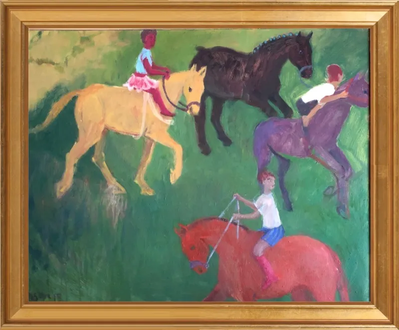 Four Horses, Three Riders by Megan Williamson for Artfully Walls