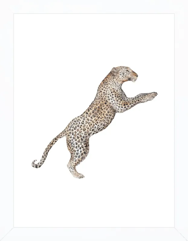 Leaping Leopard Watercolor by Lauren Rogoff for Artfully Walls