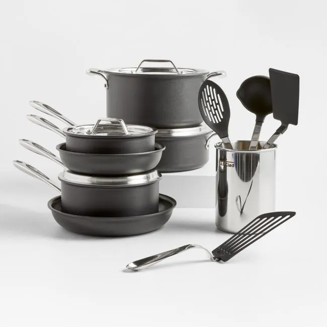 All-Clad ® 15-Piece Kitchen Utensil and Nonstick Cookware Set