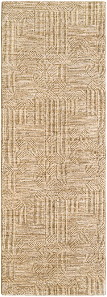 Masterpiece Beige Indoor 2'7" x 7'3" Machine Woven Rug