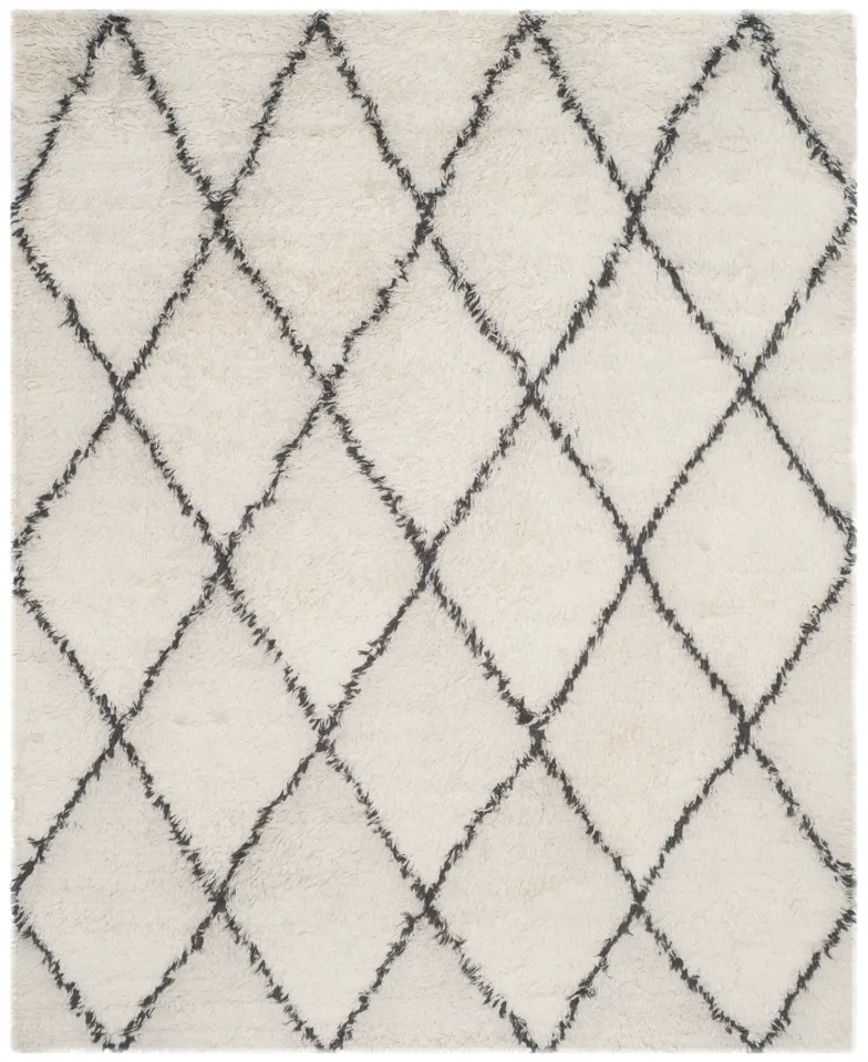 Arlo Home Hand Knotted Area Rug, KNY733A, Ivory/Grey,  8' X 10'