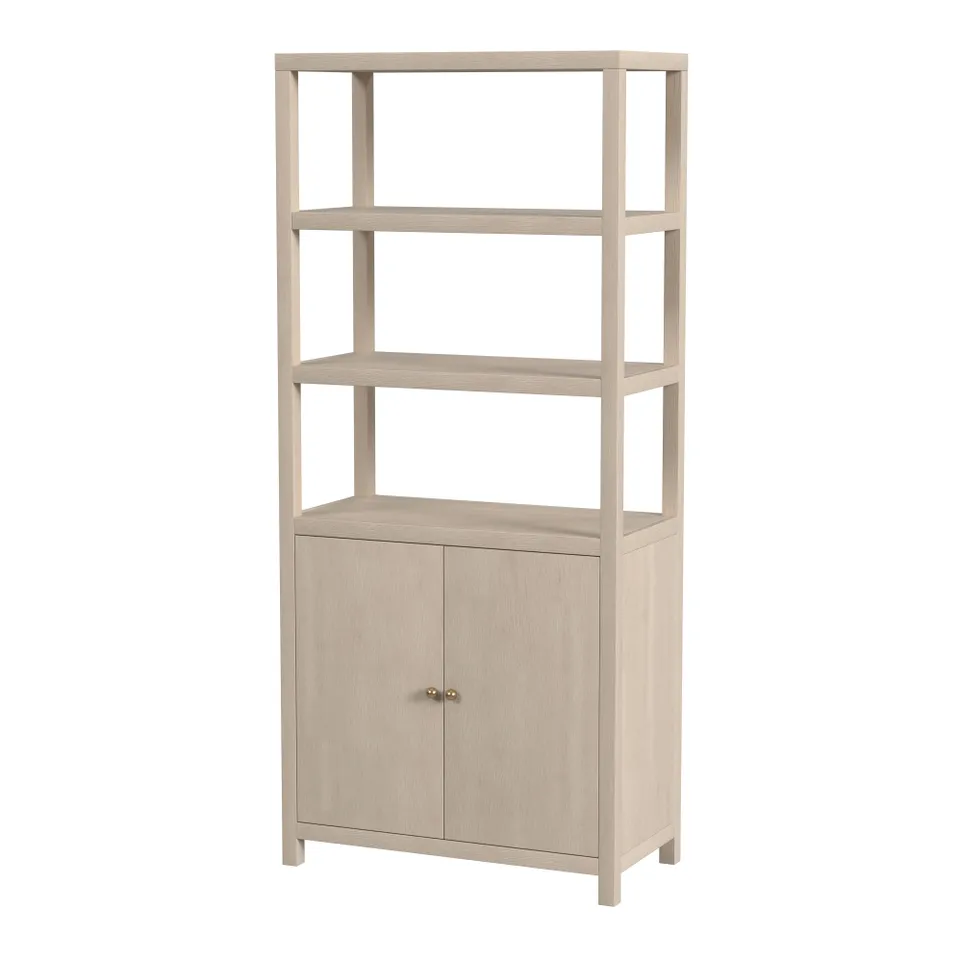 Nora Antique Taupe Etagere Bookcase
