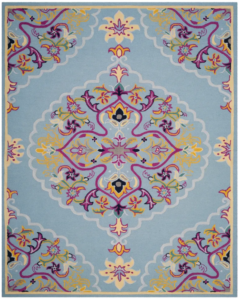 Arlo Home Hand Tufted Area Rug, BLG605B, Light Blue/Multi,  8' X 10'