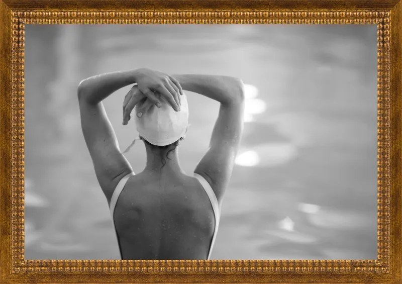 Woman Swimmer in a White Cap by Lucy Snowe for Artfully Walls