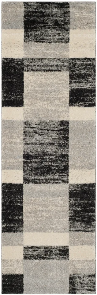 Arlo Home Woven Area Rug, RET2692-9079, Black/Light Grey,  2' 3" X 11'
