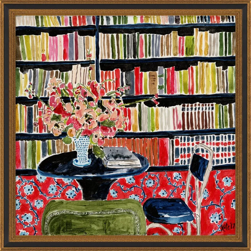 Books with Flowers by Kate Lewis for Artfully Walls