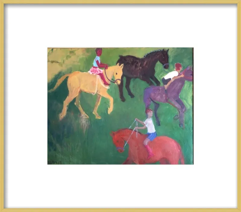 Four Horses, Three Riders by Megan Williamson for Artfully Walls