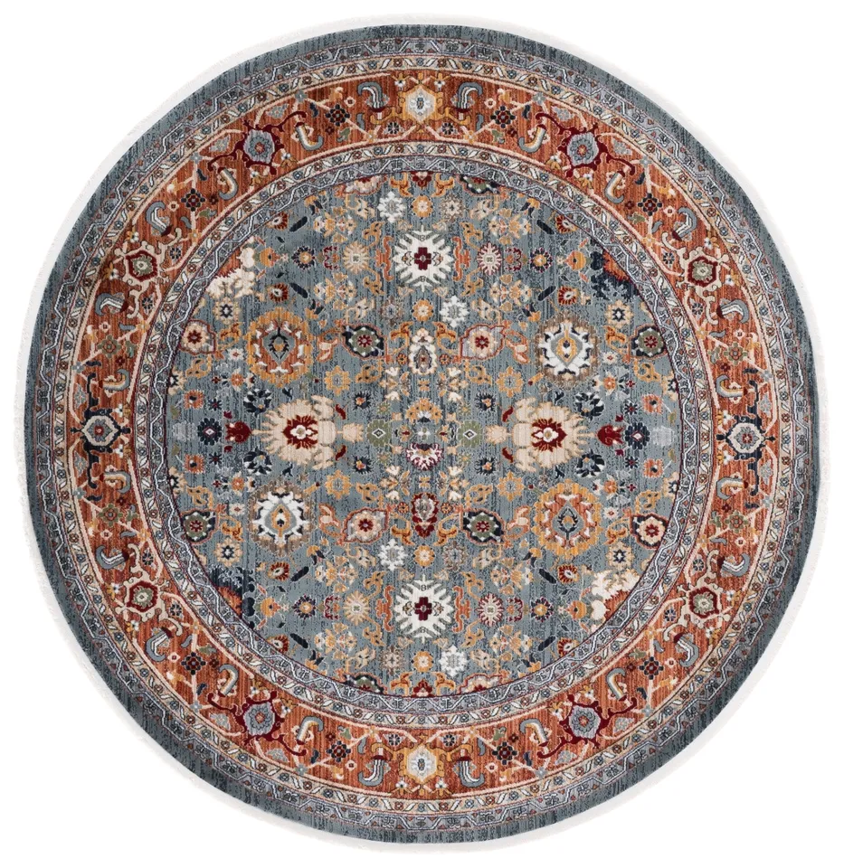 Lauren Ralph Lauren Collection Allington Rug, Blue/Rust, 6'7" Round