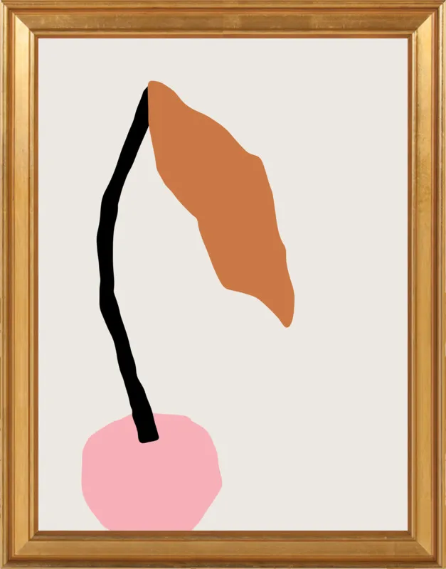Pink fruit with leaf by Jessica Nielsen for Artfully Walls