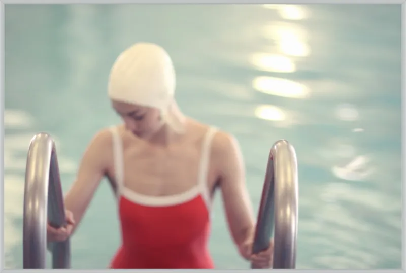 Swimmer in a Red Suit by Lucy Snowe for Artfully Walls