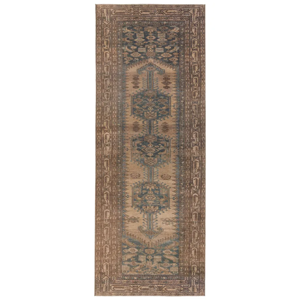 Reeves Medallion Brown/ Blue Area Rug (2'X4')