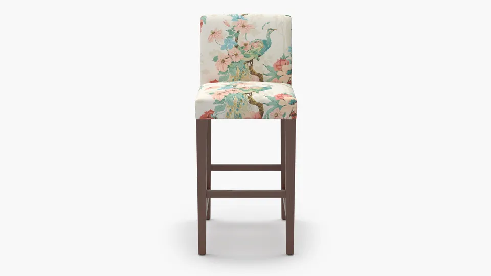 Signature Dining Bar Stool, Rose Peacock Park, Walnut Square Tapered Leg