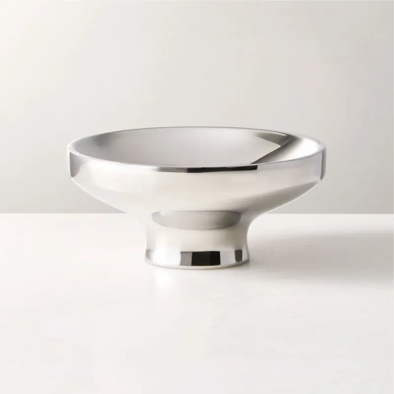 Zinnia Stainless Steel Pedestal Serving Bowl Small