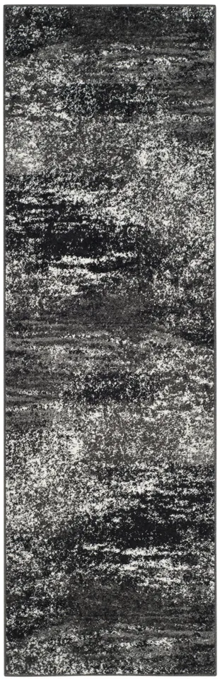 Arlo Home Woven Area Rug, ADR112A, Silver/Black,  2' 6" X 12'