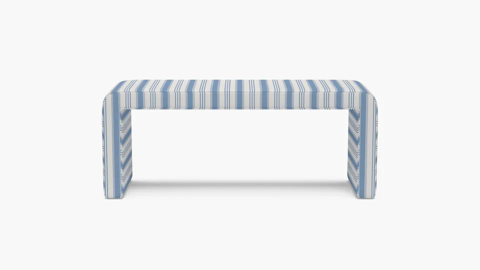 Waterfall Bench, Cornflower Regency Stripe