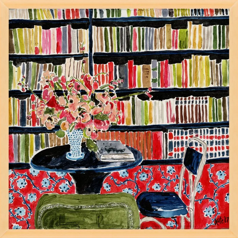 Books with Flowers by Kate Lewis for Artfully Walls