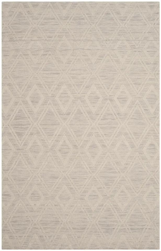 Arlo Home Hand Loomed Area Rug, MRB312A, Silver/Ivory,  6' X 9'