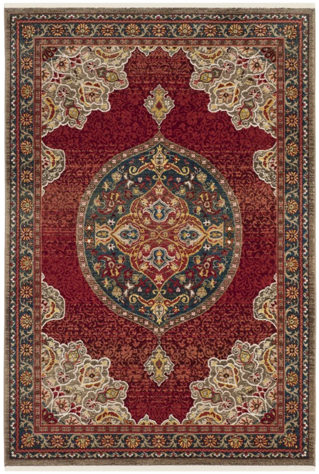 Arlo Home Woven Area Rug, KSN302F, Red/Blue,  5' 1" X 7' 5"