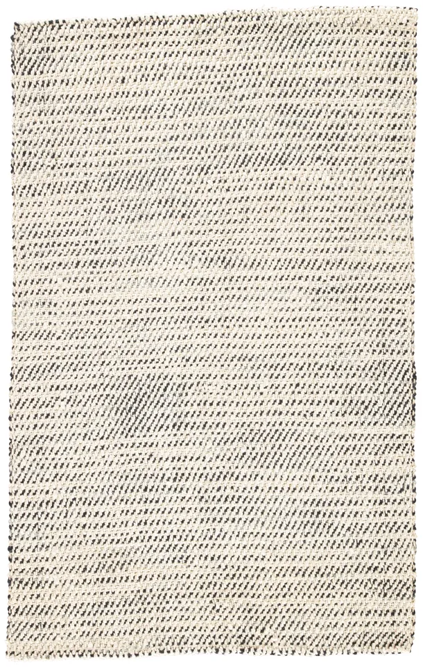 Almand Natural Solid White/ Black Area Rug (4'X6')