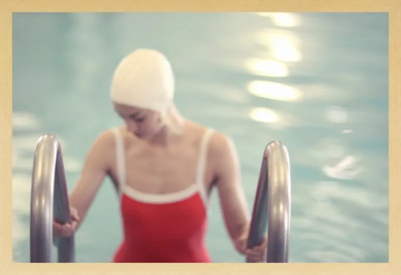Swimmer in a Red Suit by Lucy Snowe for Artfully Walls