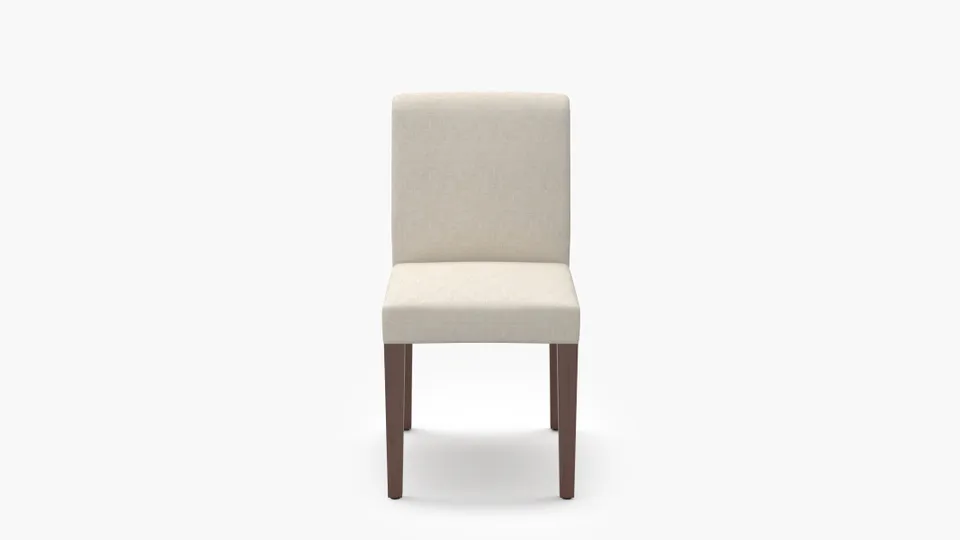 Signature Dining Chair, Talc Everyday Linen, Walnut Square Tapered Leg