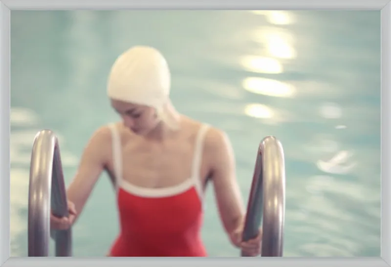 Swimmer in a Red Suit by Lucy Snowe for Artfully Walls