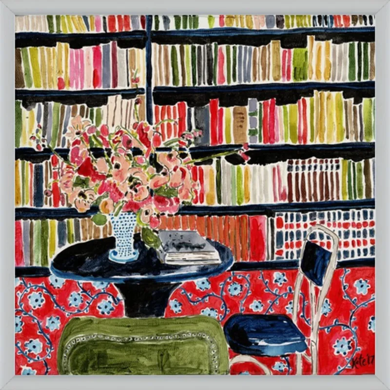 Books with Flowers by Kate Lewis for Artfully Walls