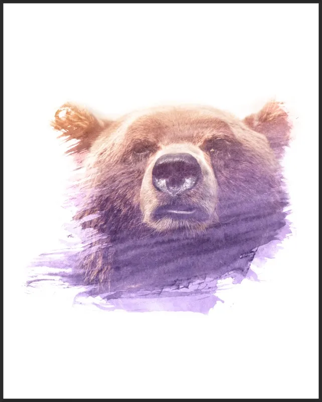 BEAR SUPERIMPOSED WATERCOLOR by Emiliano Deificus for Artfully Walls