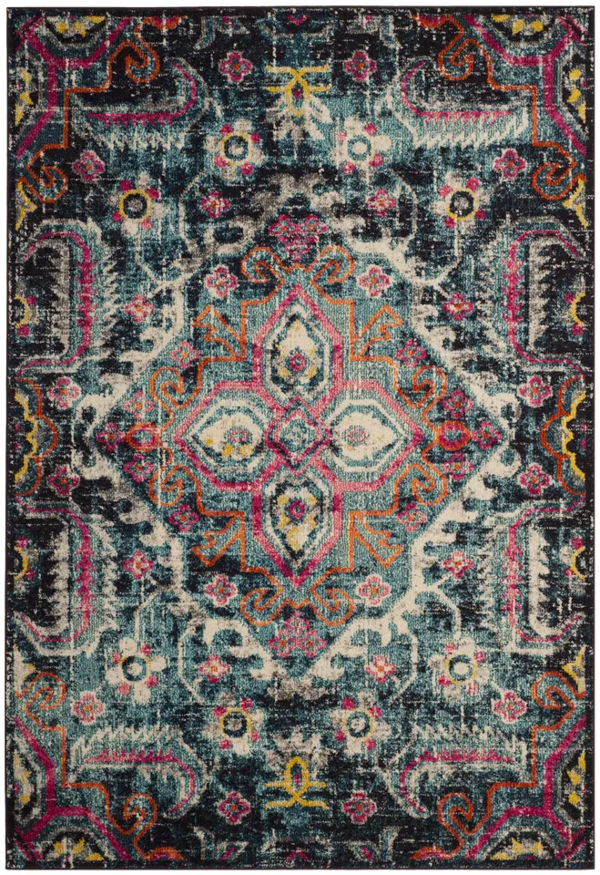 Arlo Home Woven Area Rug, MNC252J, Blue/Fuchsia,  8' X 10'