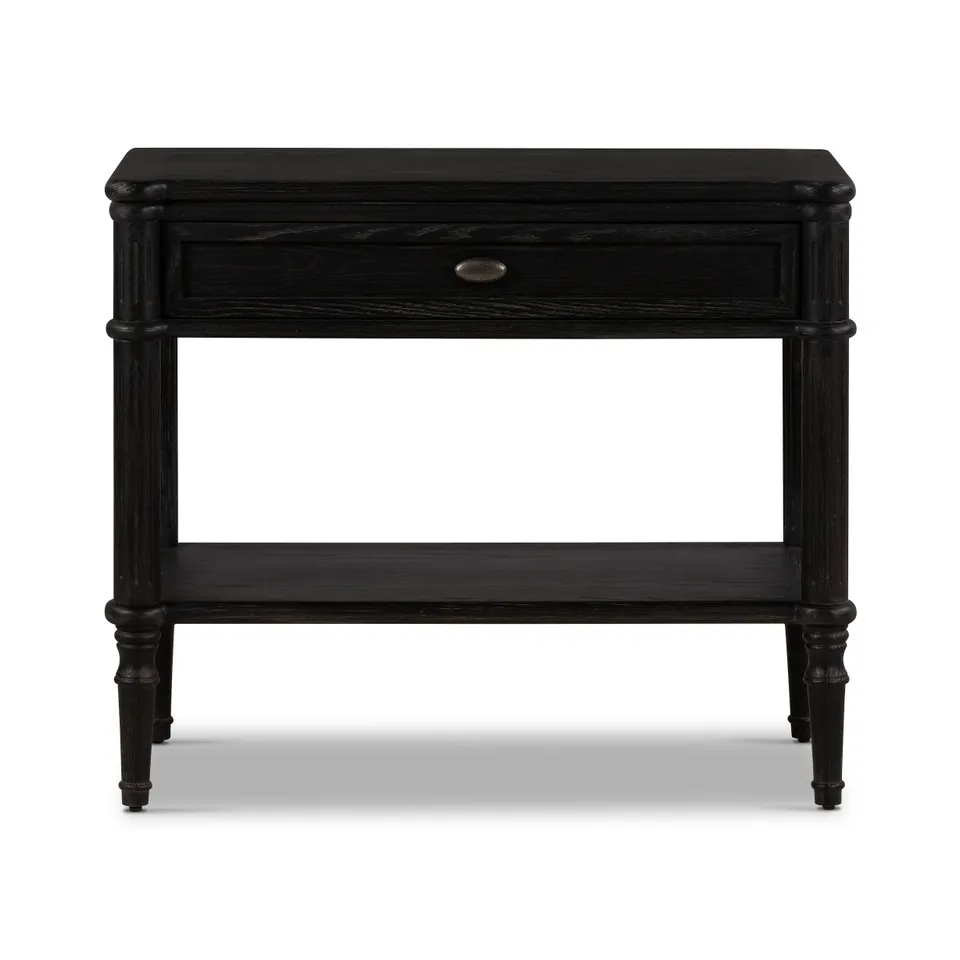 Toulouse Nightstand - Distressed Black Oak