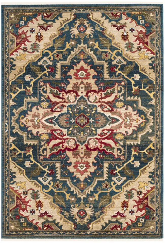 Arlo Home Woven Area Rug, KSN304B, Blue/Beige,  5' 1" X 7' 5"