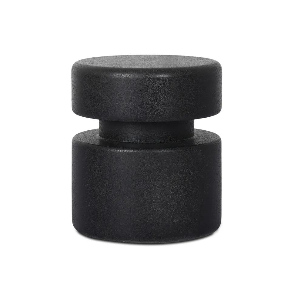 Luka End Table - Black Lavastone