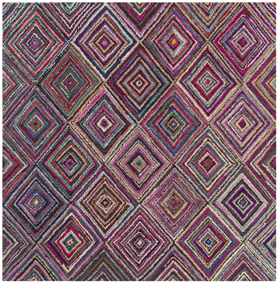 Arlo Home Hand Tufted Area Rug, NAN317A, Multi,  8' X 8' Square