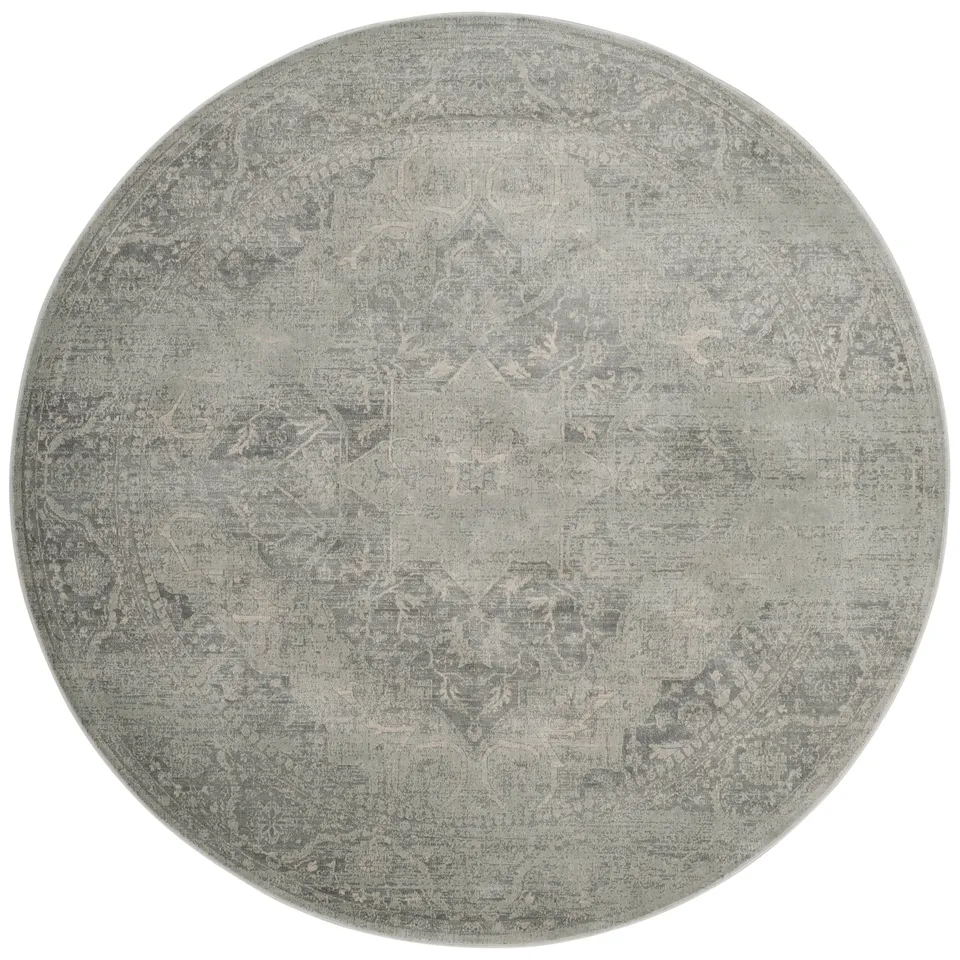 Arlo Home Woven Area Rug, VTG159-7660, Silver,  6' X 6' Round