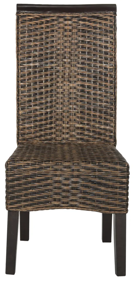 Ilya Wicker Dining Chair, Set Of 2 - Brown / Multi