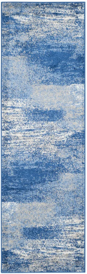 Arlo Home Woven Area Rug, ADR112F, Silver/Blue,  2' 6" X 14'