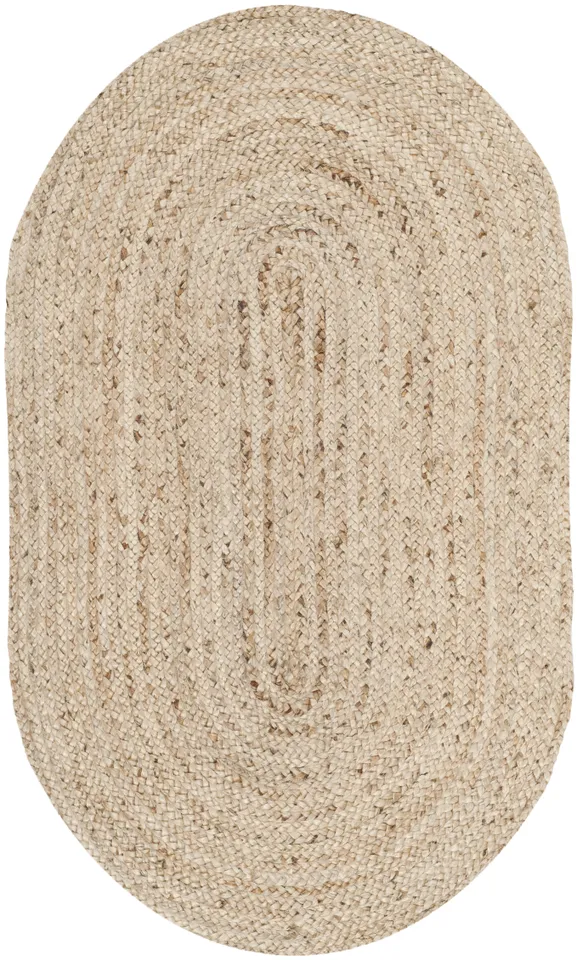 Arlo Home Hand Woven Area Rug, CAP252A, Natural,  3' X 5' Oval